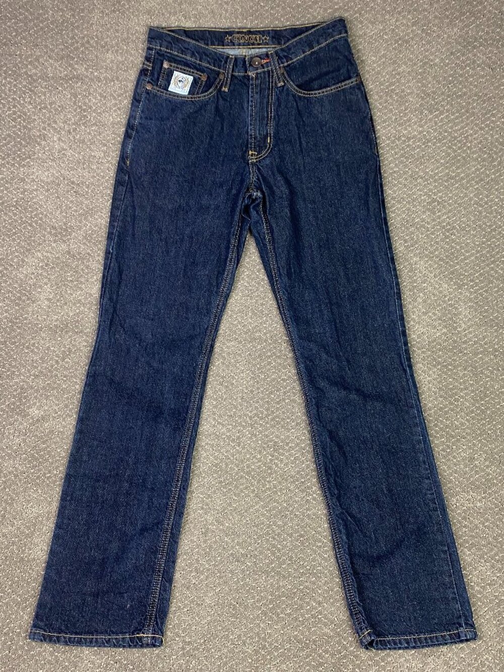 Cinch White Label Jeans Mens 30x34 Blue Dark Wash Rigid Rinse Straight Leg Relax
